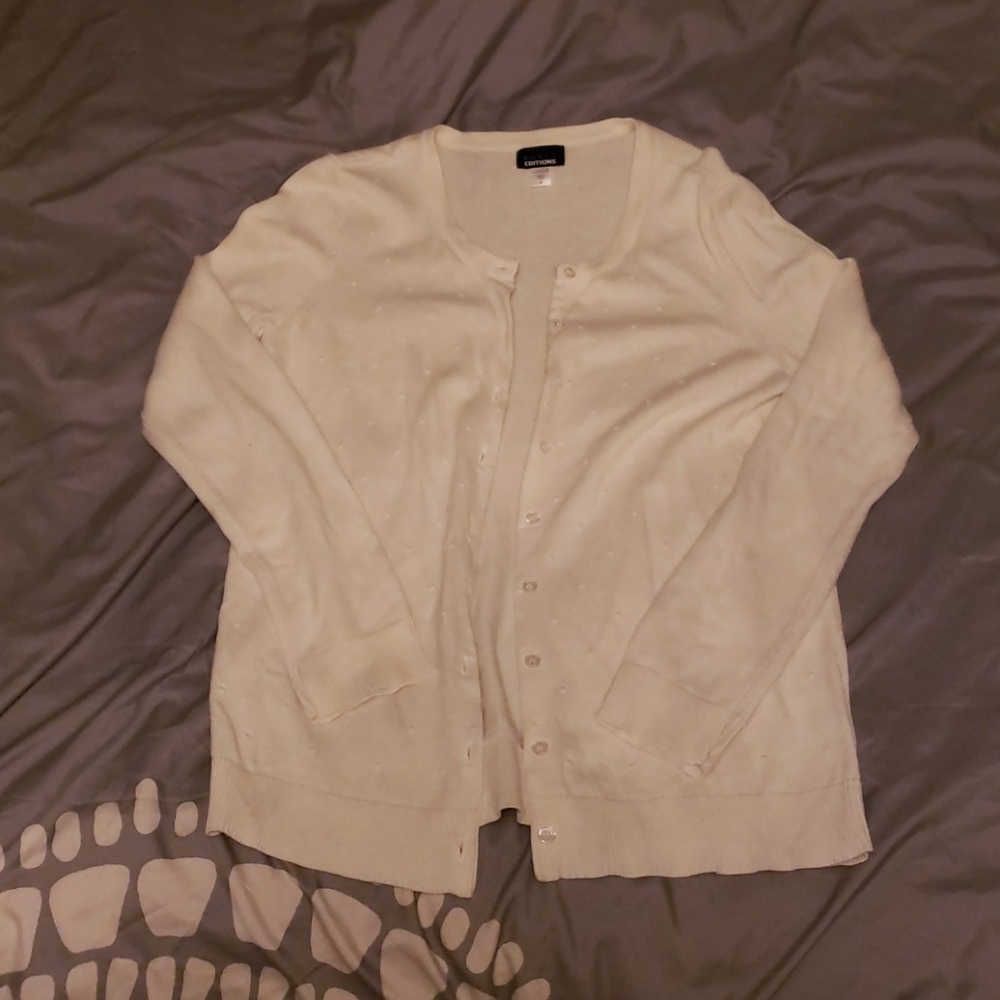 White cardigan